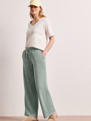 STREET ONE Широки крачоли Панталон в зелено