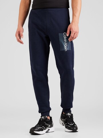 Calvin Klein Tapered Trousers in Blue: front