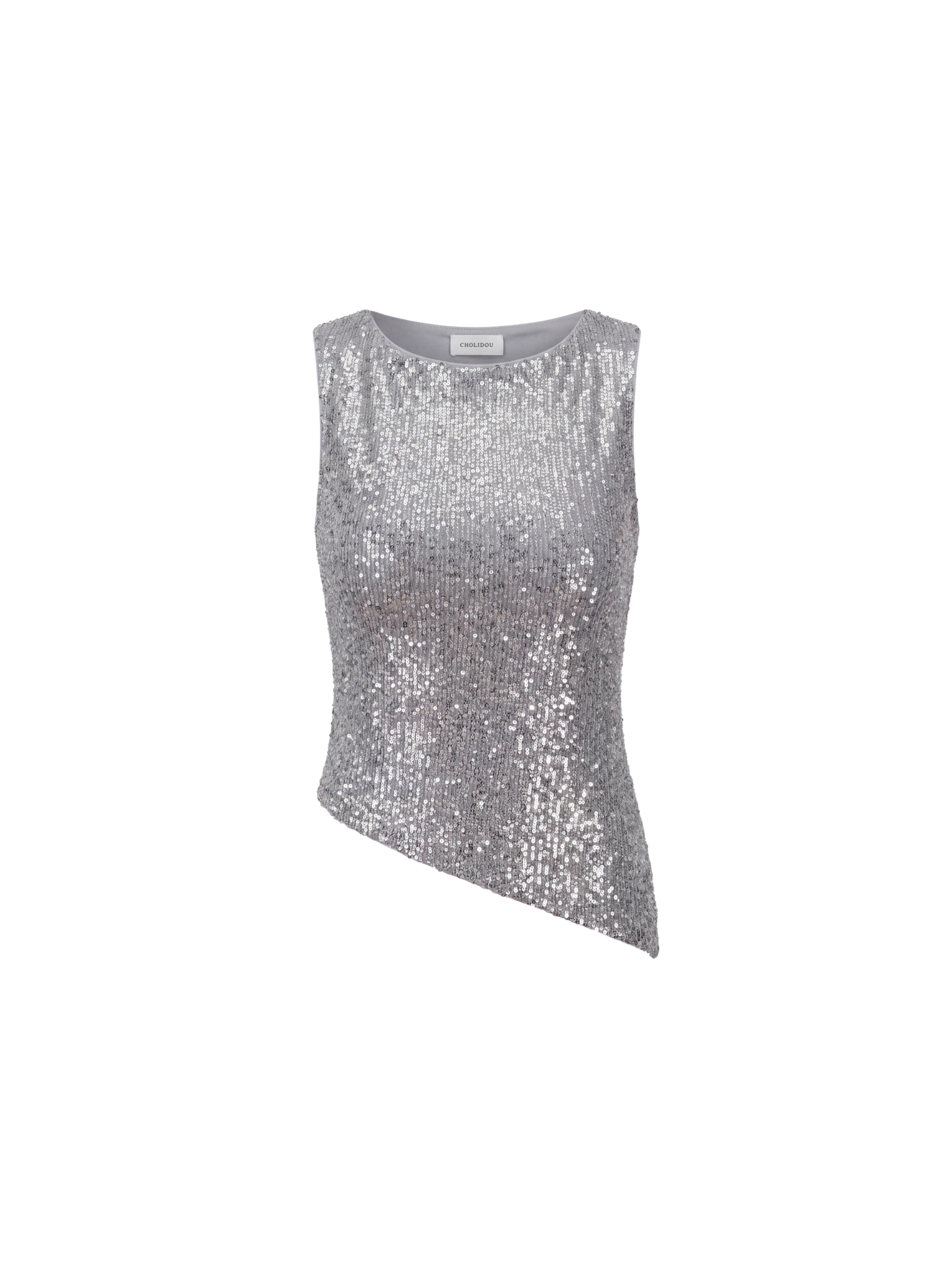 CHOLIDOU Top in XS in grau / silber, Produktansicht