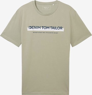 TOM TAILOR DENIM Тениска в зелено: отпред