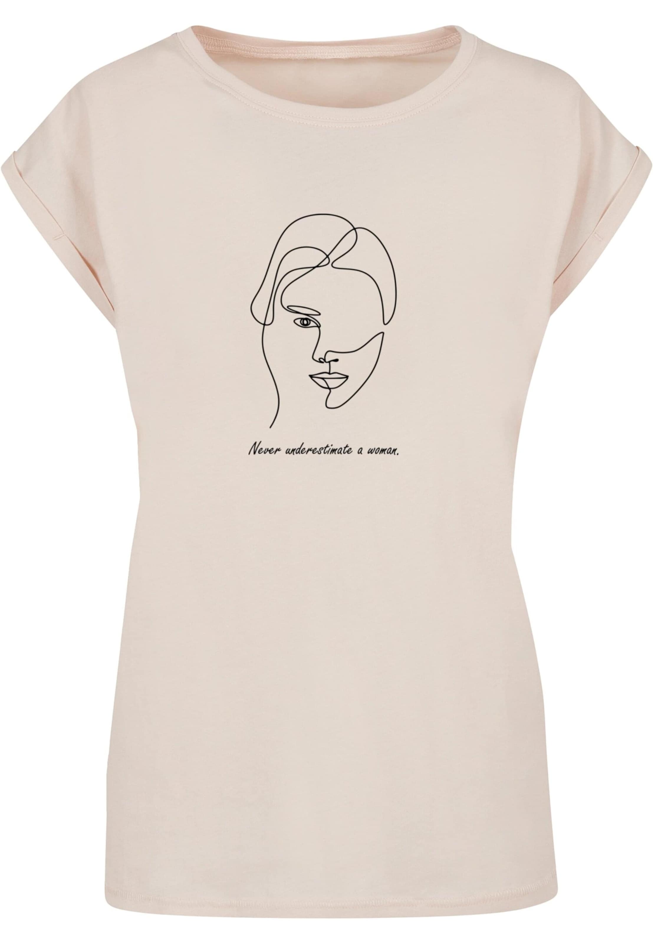 Merchcode Shirt 'WD - Woman Figure' in Beige: voorkant