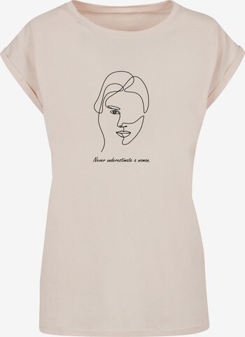 Merchcode Shirt 'WD - Woman Figure' in Beige: voorkant