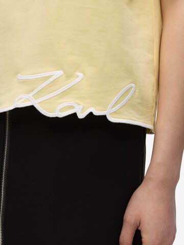 Karl Lagerfeld - Camiseta 'Signature' en amarillo