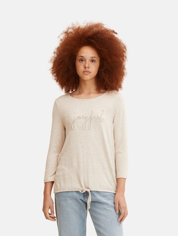 T-shirt TOM TAILOR en beige : devant