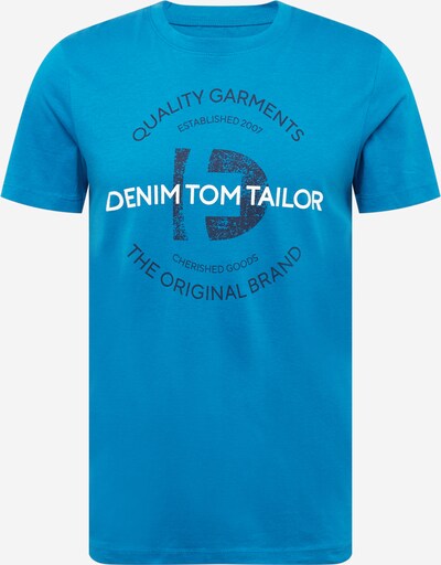 TOM TAILOR DENIM Shirt in de kleur Navy / Hemelsblauw / Wit, Productweergave