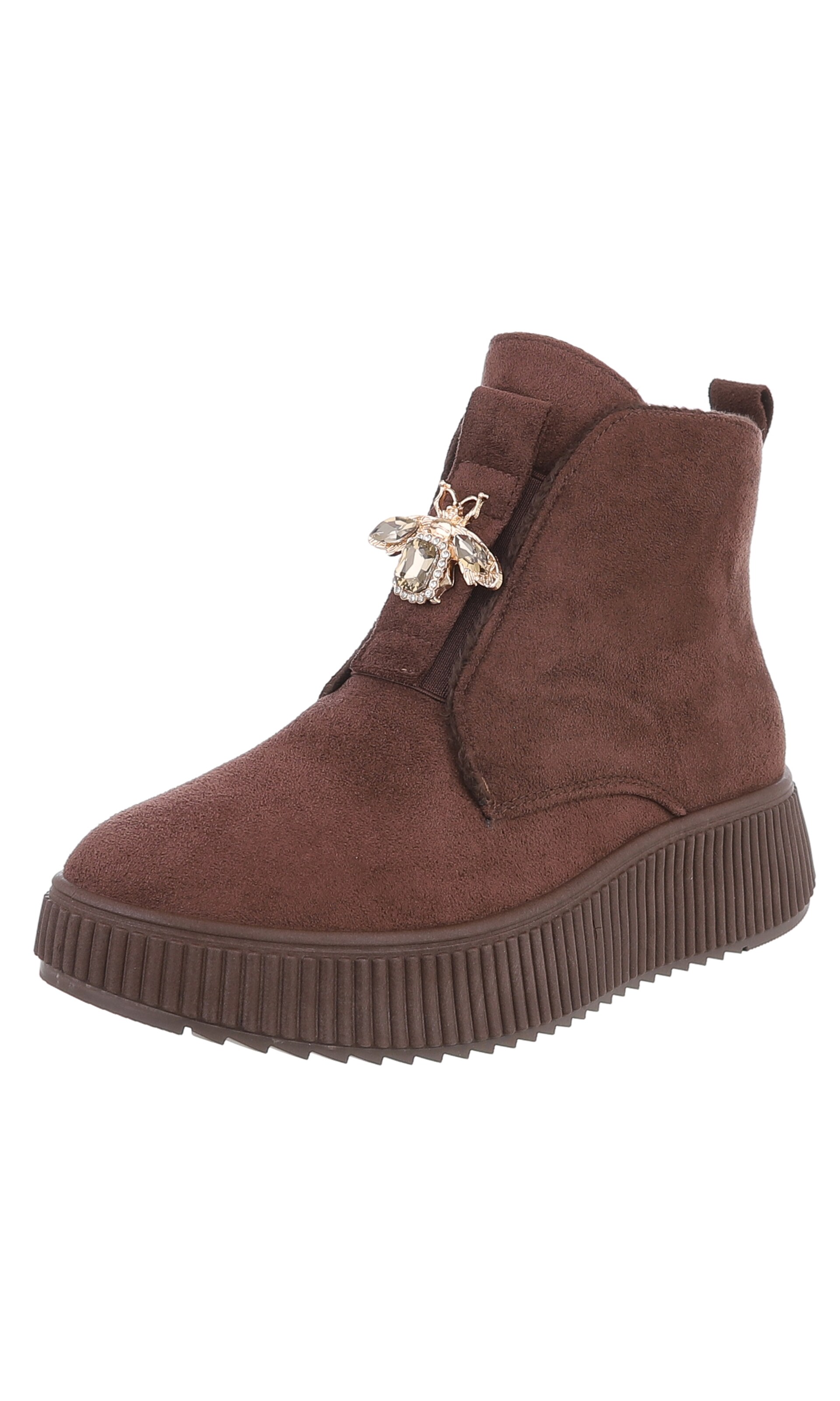 Ital-Design Stiefelette in Braun: Vorderseite