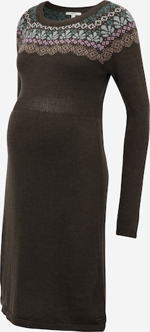 Esprit Maternity Knitted dress in Brown: front