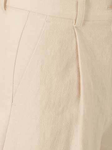 Selected Femme Tall Flared Pleat-Front Pants in Beige