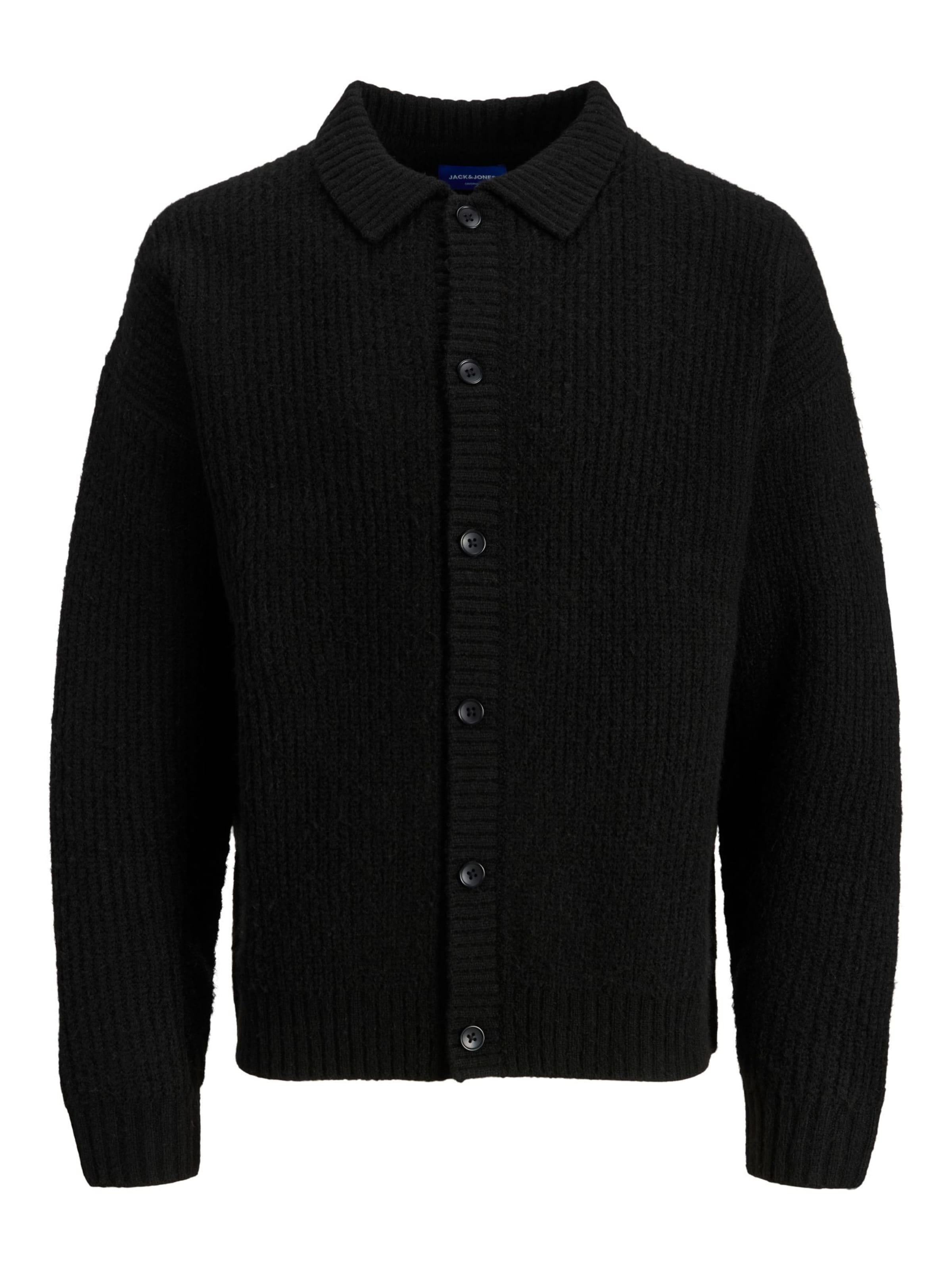 Vestes en maille JACK & JONES en noir : devant