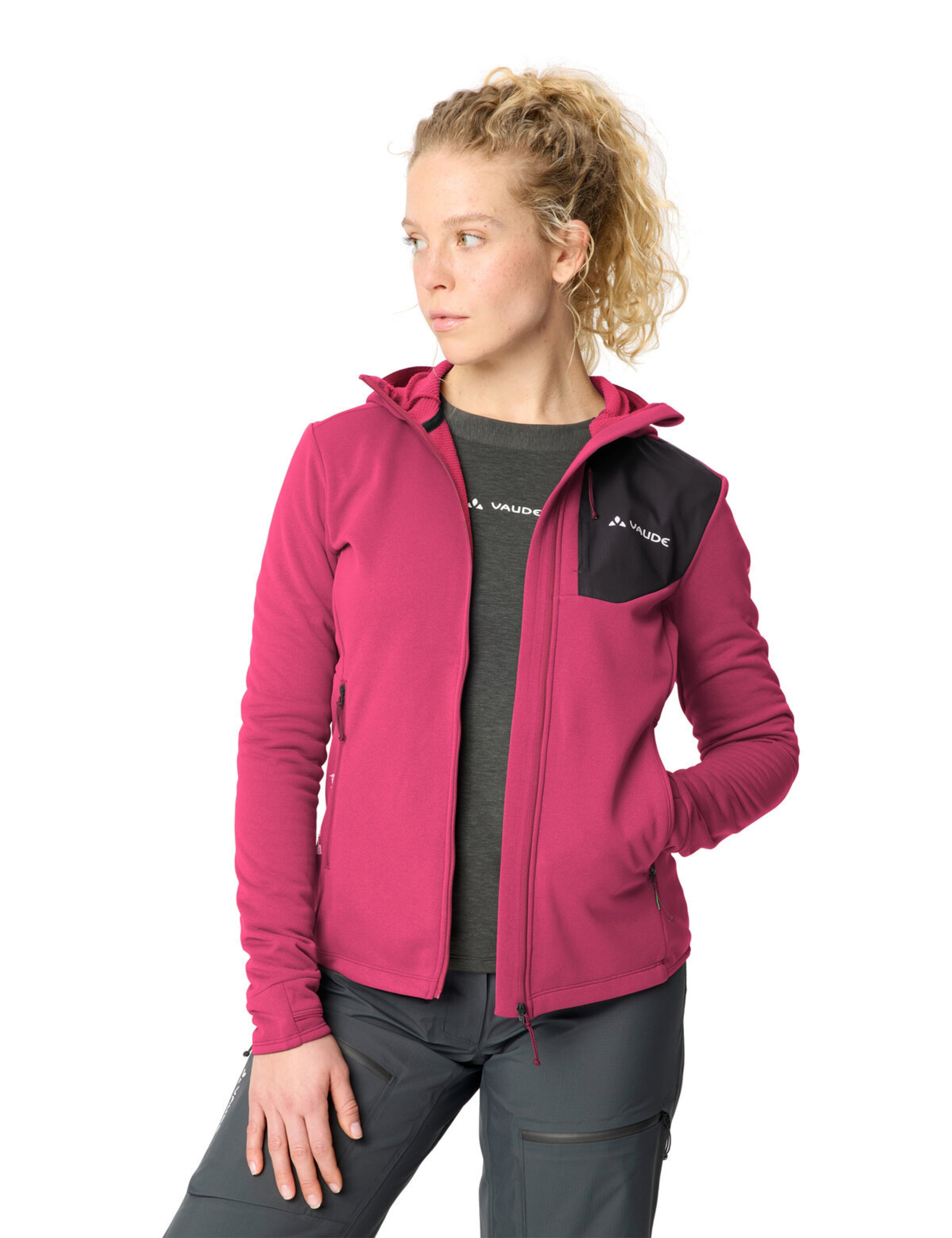 VAUDE Athletic fleece jacket 'Monviso III' in Pink