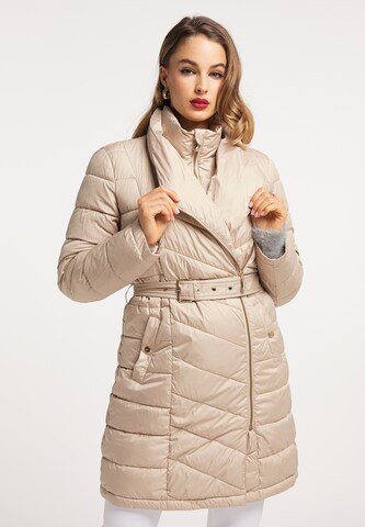 Manteau d’hiver faina en beige : devant