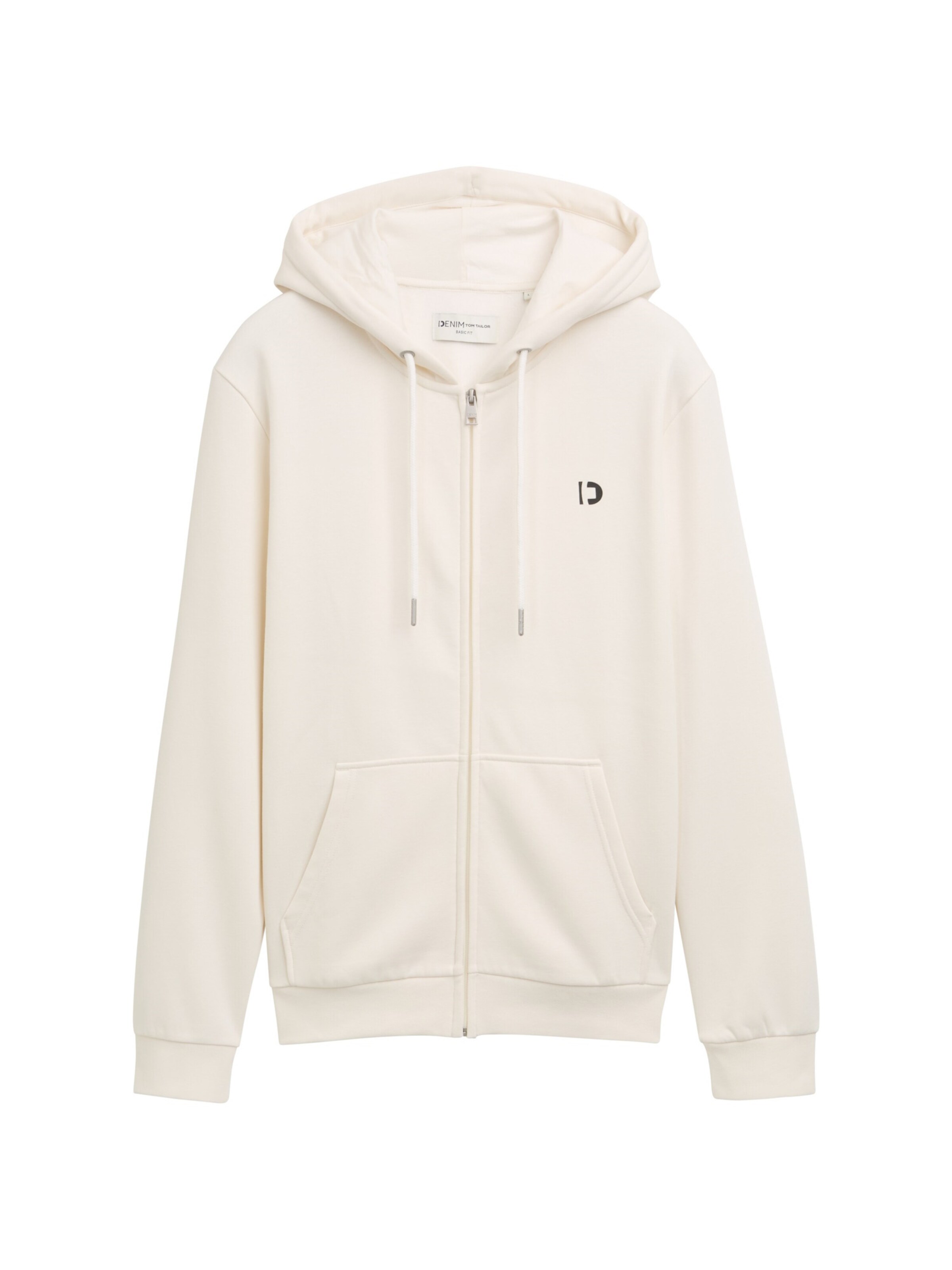 TOM TAILOR DENIM Sweatjakke i hvid: forside