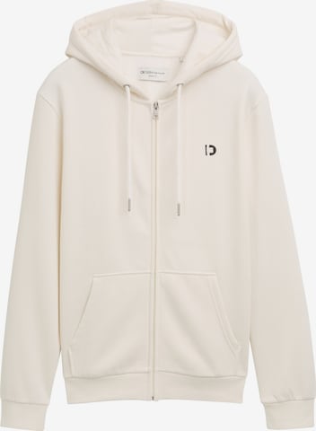 TOM TAILOR DENIM Sweatjacke in Weiß: Vorderseite