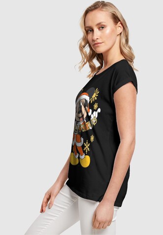 T-shirt 'Mickey Mouse - Merry Christmas Gold' ABSOLUTE CULT en noir