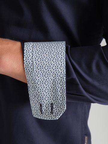 Slim fit Camicia business 'Marco Polo Iconic Satin Man Shirt White' di 7Camicie in blu