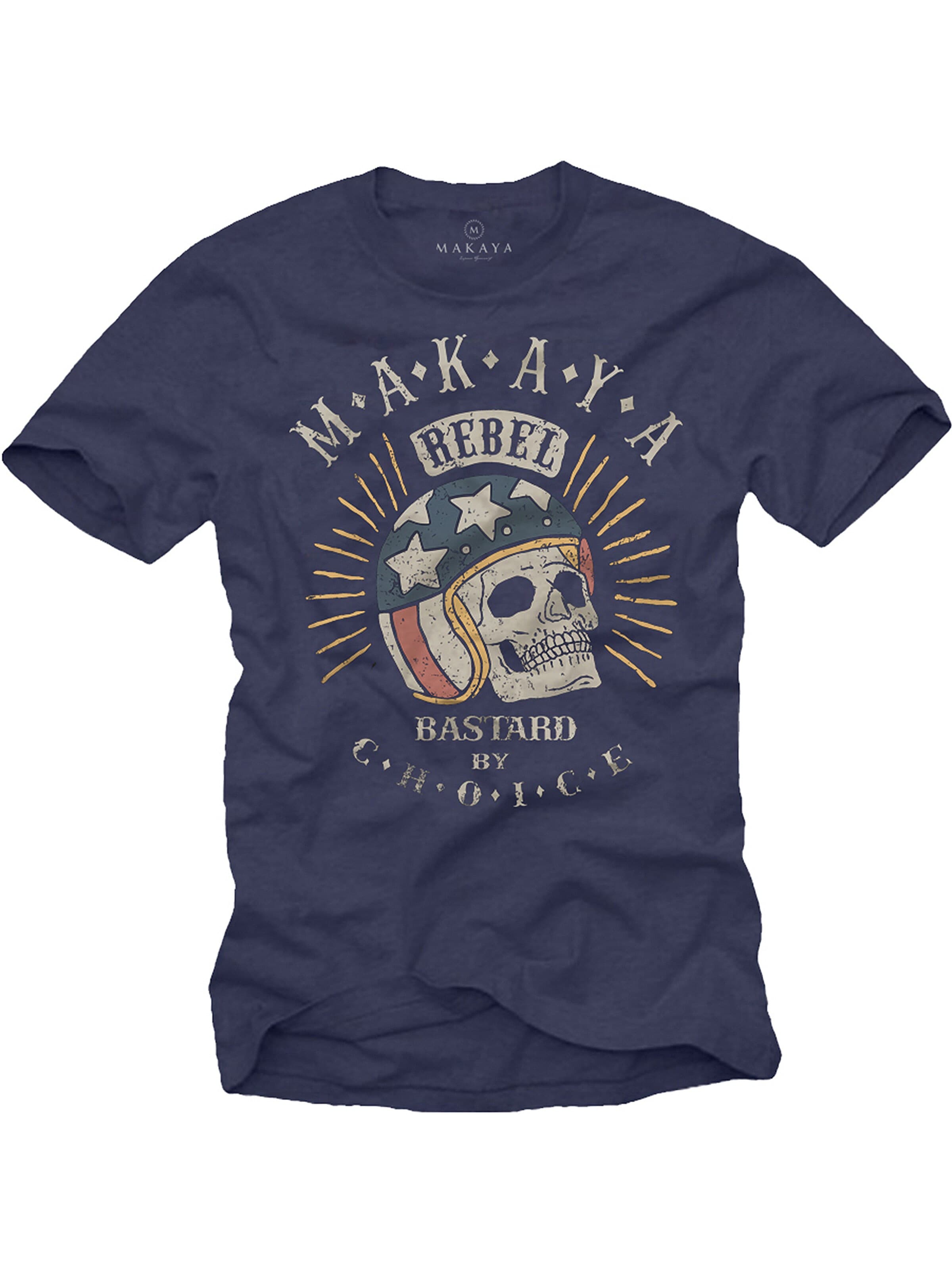 MAKAYA Shirt 'Bastard by Choice' in Blue: front