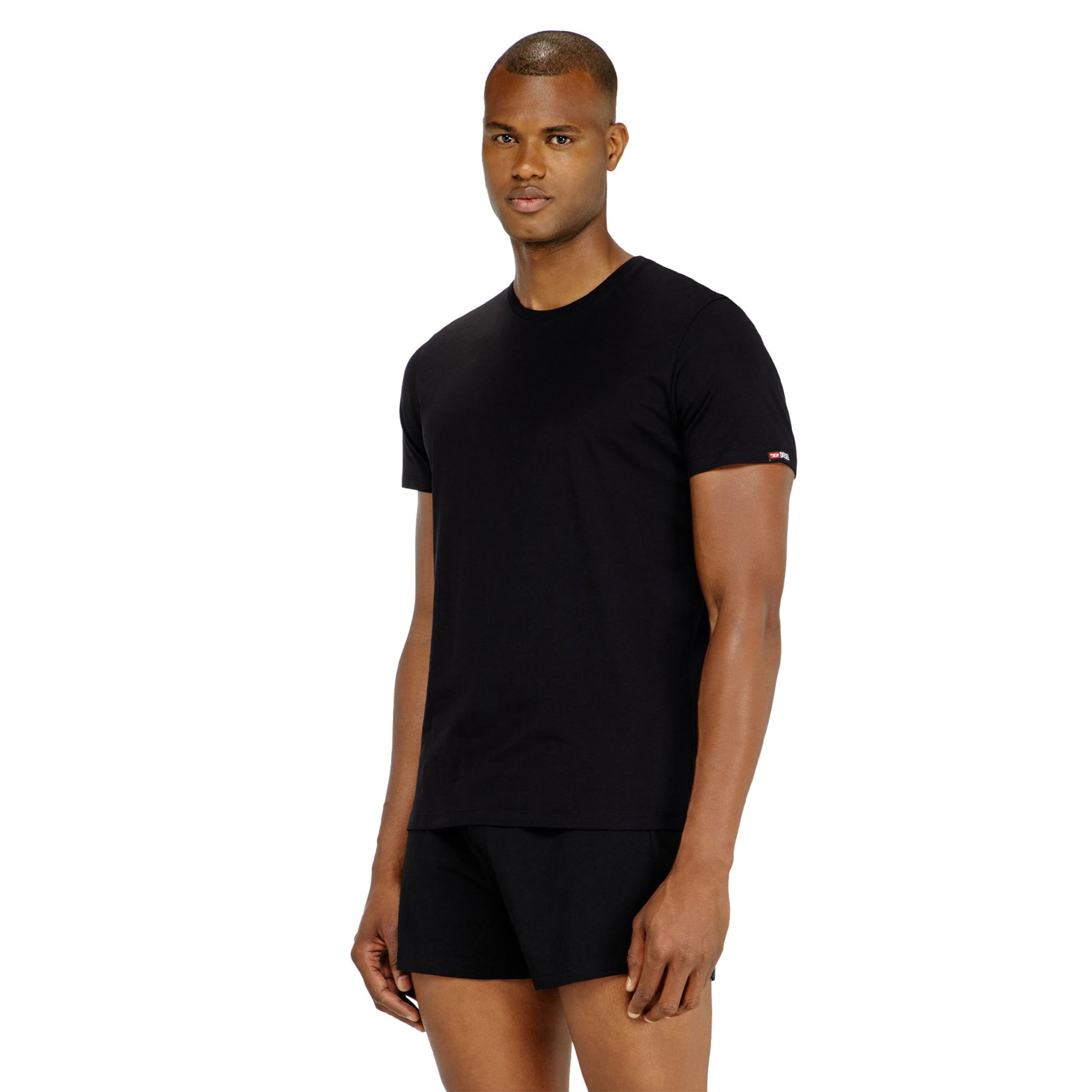 DIESEL - Camiseta térmica en negro: frente