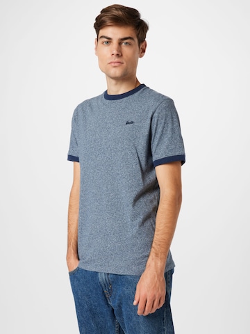 T-Shirt 'Ringer' Superdry en bleu : devant