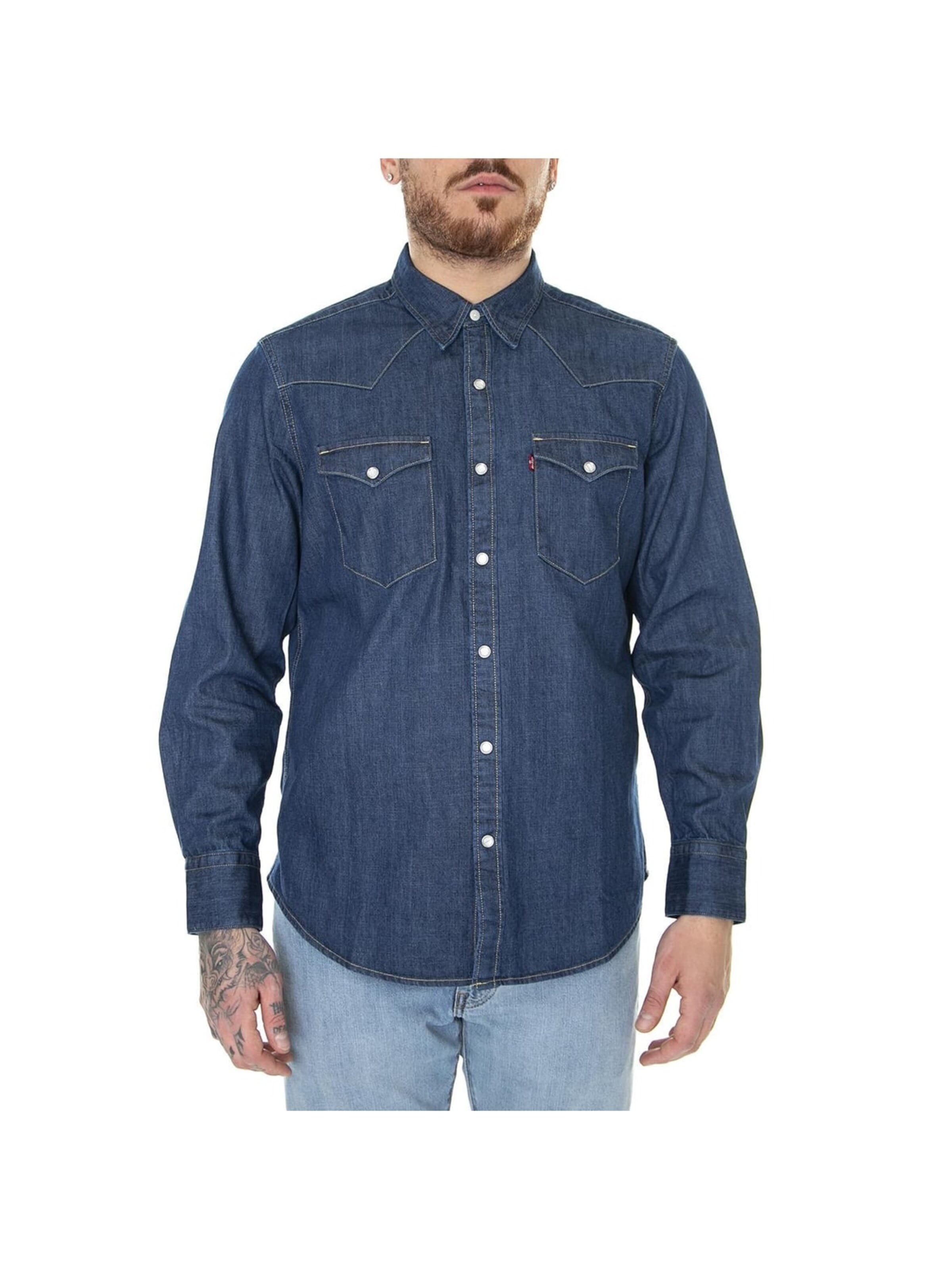 LEVI'S ® - Ajuste regular Camiseta 'M' Barstow Western Standard Lower Haight Med Indigo Flat Finish Shirt' en Mezcla de colores