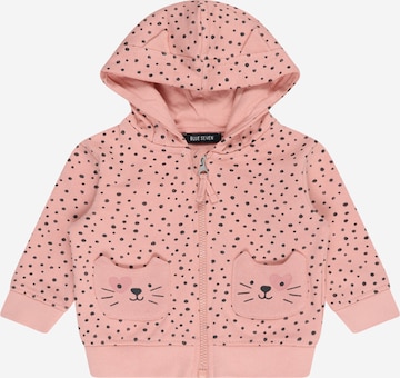 BLUE SEVEN Zip-Up Hoodie in Pink: front