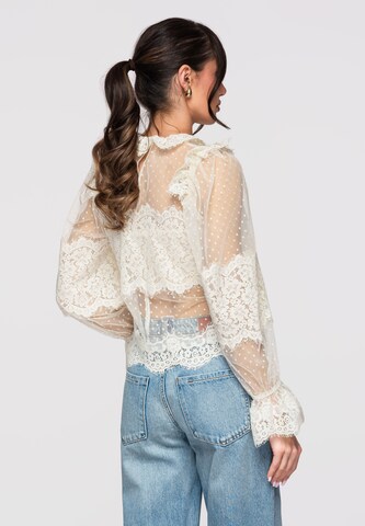 Ombre Bluse 'OW-TS-E0015' in Weiß