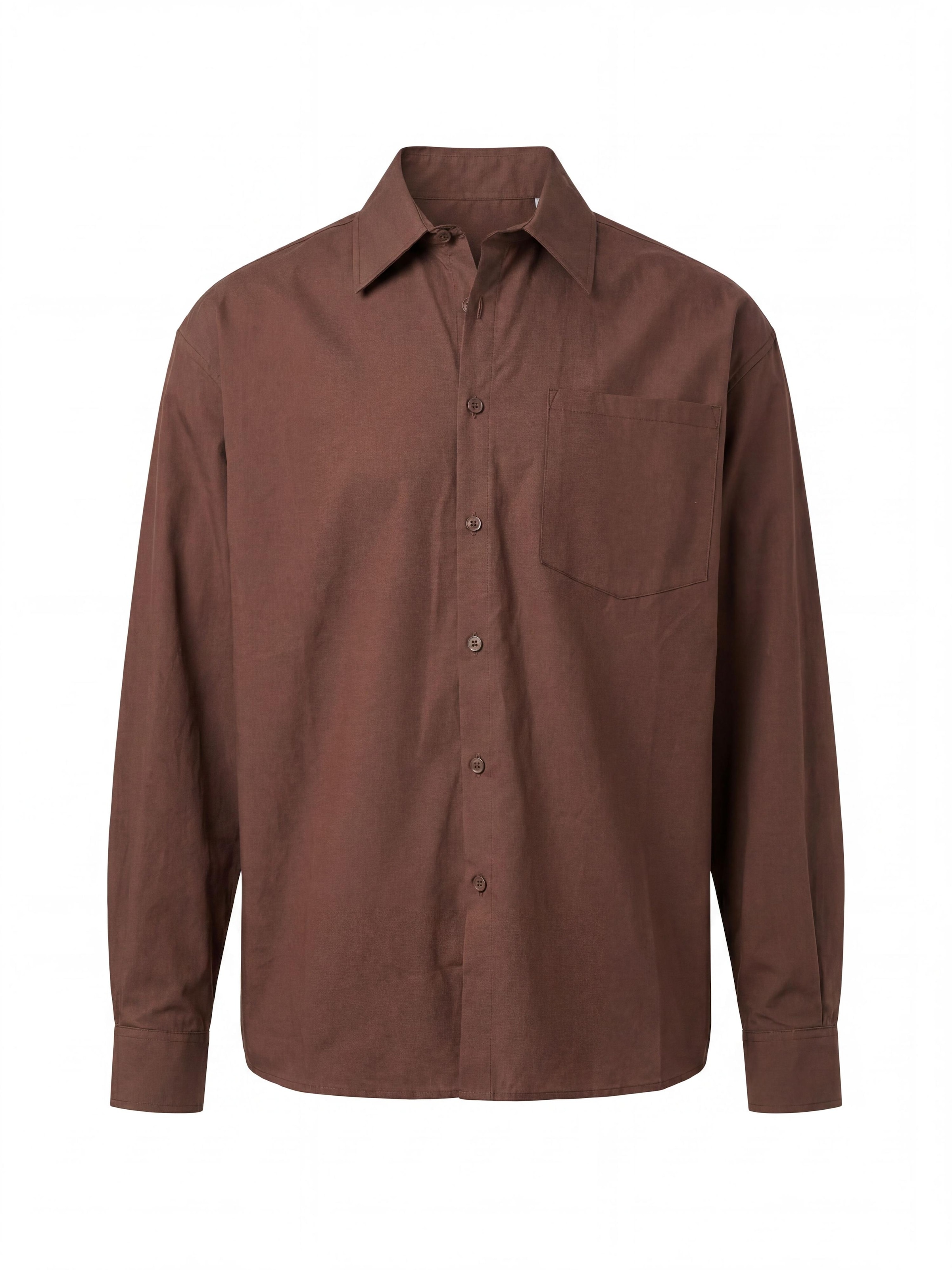 ARMIE Comfort fit Overhemd 'Dennis' in Bruin: voorkant