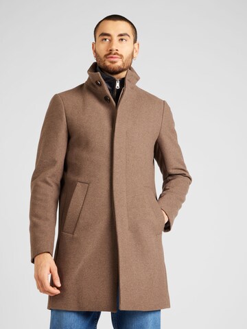 Matinique Regular fit Between-seasons coat 'Harvey' in Brown: front