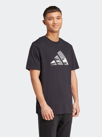 ADIDAS SPORTSWEARTehnička sportska majica - crna boja: prednji dio