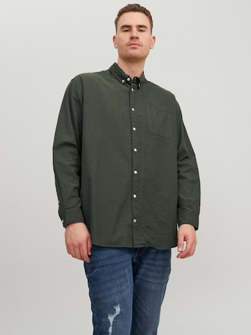 Jack & Jones Plus Regular fit Πουκάμισο 'Oxford' σε πράσινο: μπροστά