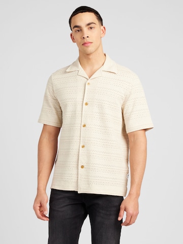 NN07 - Regular Fit Camisa 'Julio' em bege: frente