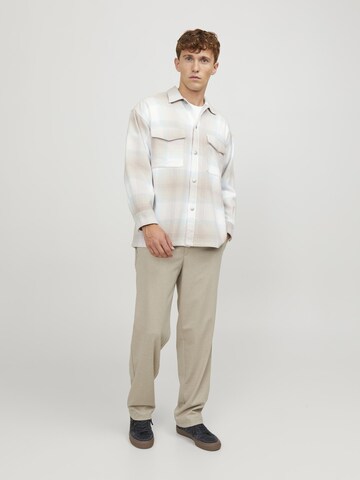 JACK & JONES Regular Trousers with creases 'JJKARL' in Grey