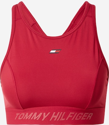 Tommy Hilfiger Sport حمالة صدر بلون أحمر: الأمام