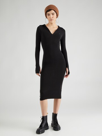 Rochie tricotat de la G-Star RAW pe negru: față