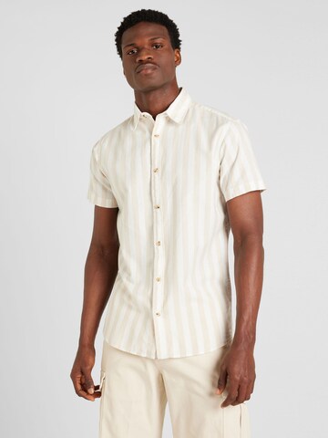 Coupe slim Chemise 'JOSHUA' JACK & JONES en beige : devant