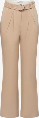 ESPRIT Flared Bandplooibroek in Beige: voorkant