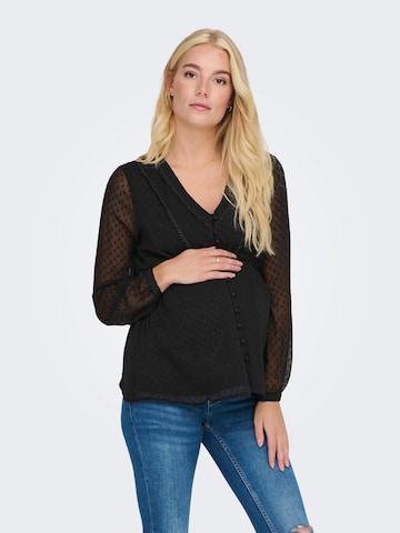 Only Maternity Blouse 'Bettina' in Zwart: voorkant