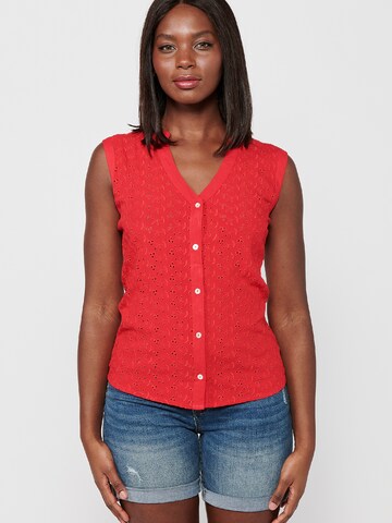 KOROSHI Blouse in Rood: voorkant