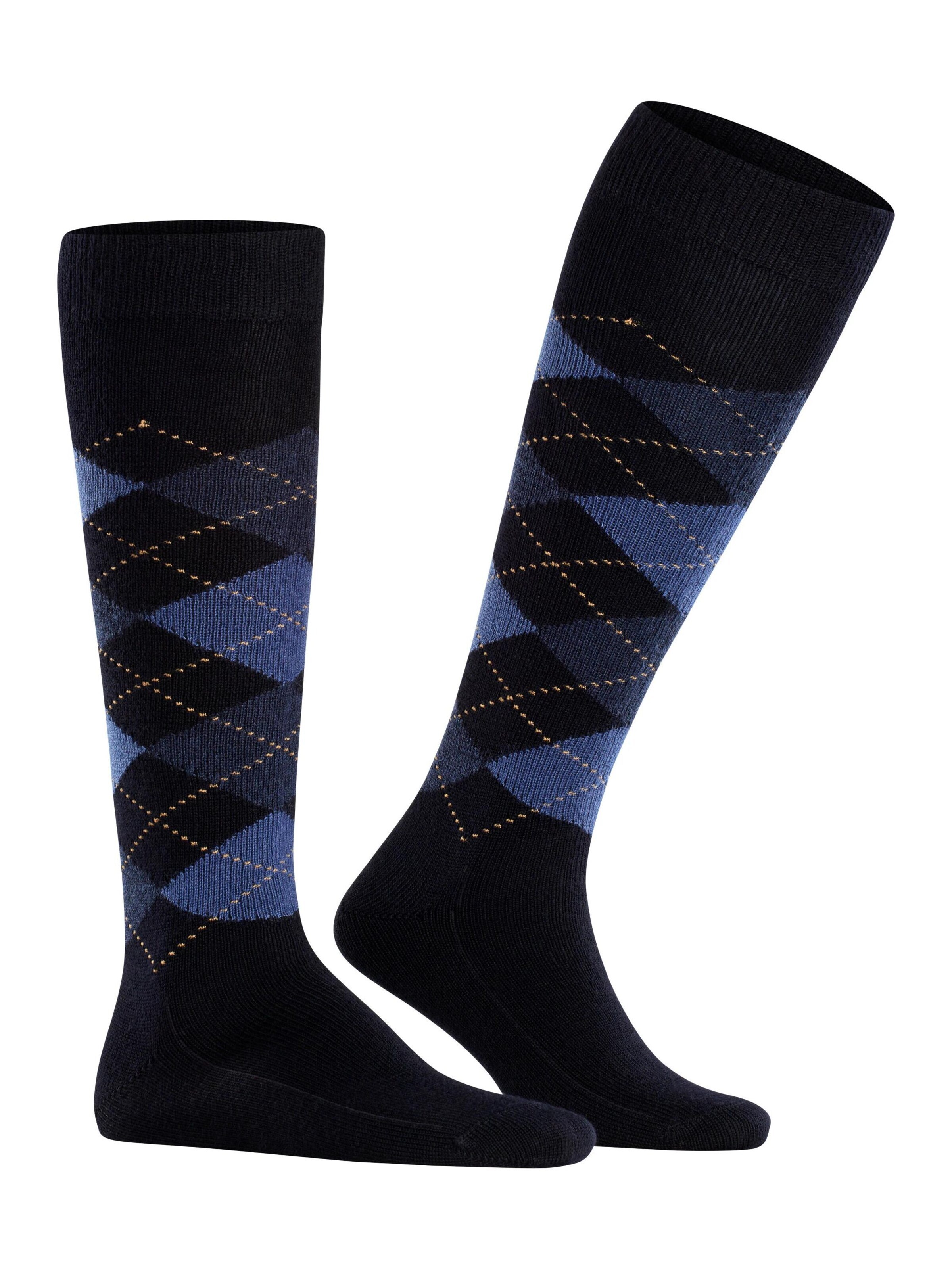 BURLINGTON Kniestrümpfe 'Preston'‌‌‌‌‌‌ in Blau