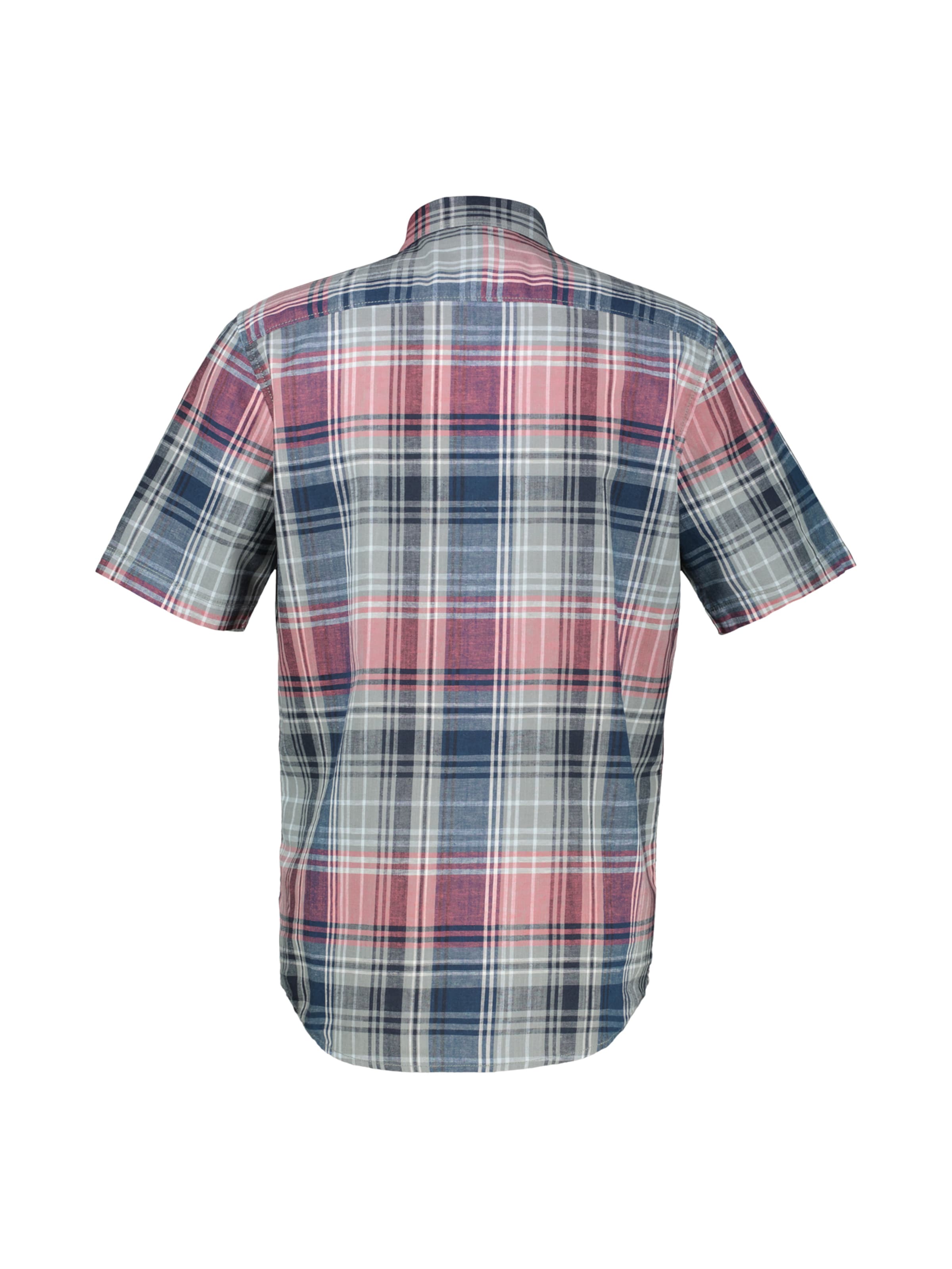 LERROS Regular Fit Kariertes Kurzarmhemd aus Baumwolle und Leinen in Rot