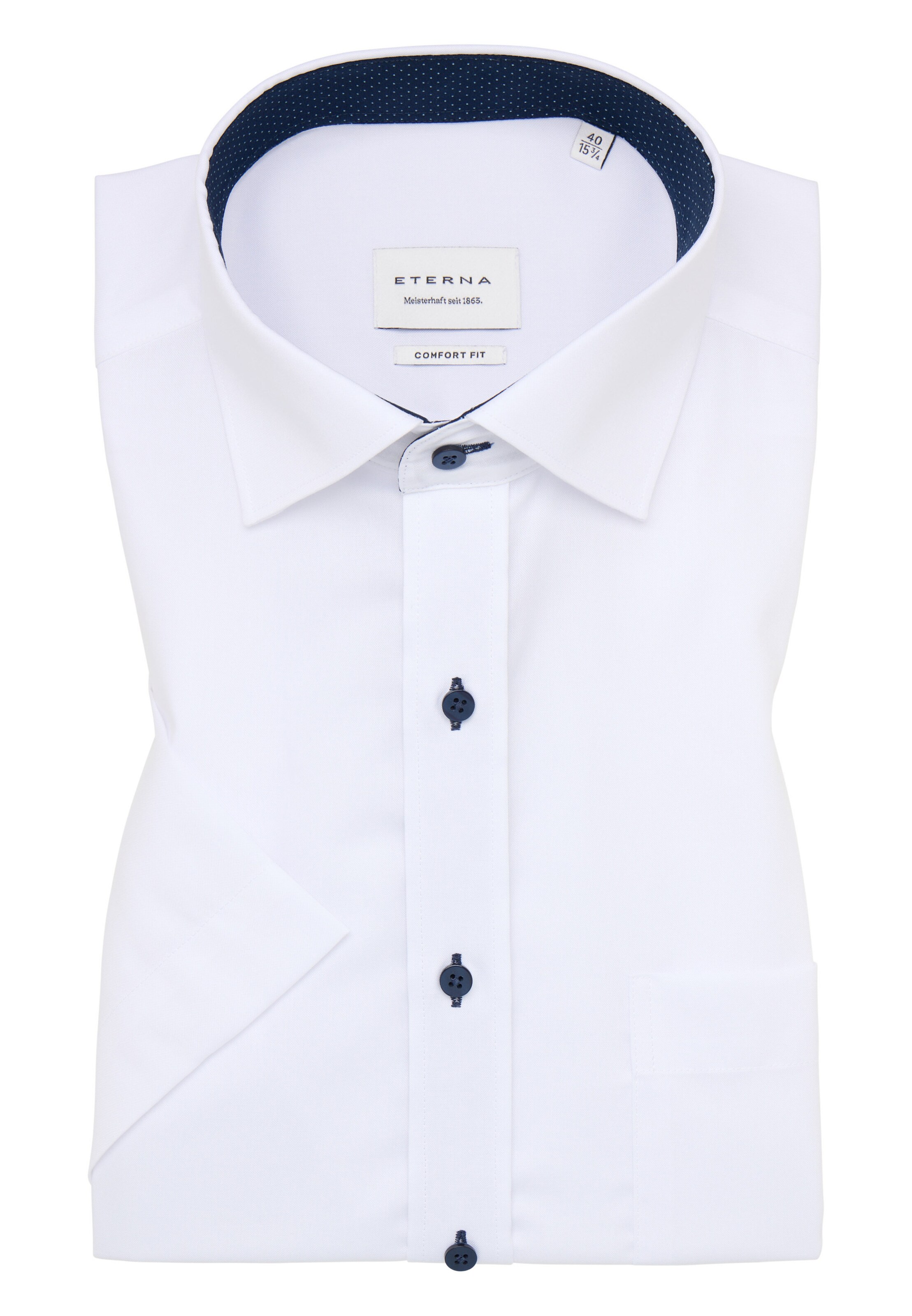 ETERNA Comfort fit Button Up Shirt in White