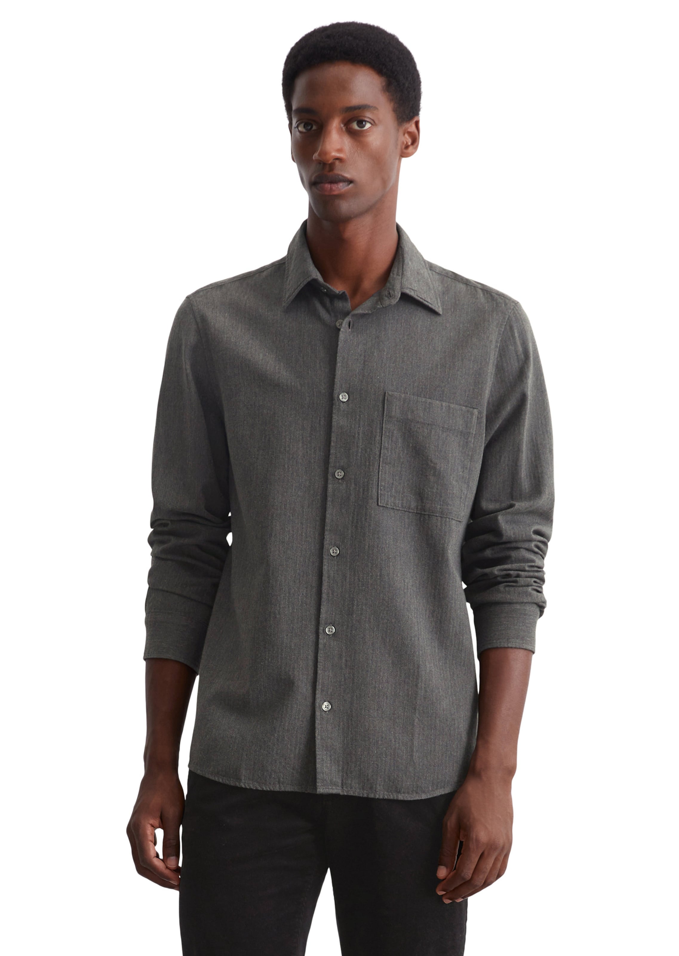Marc O'Polo Regular Fit Hemd in Grau: Vorderseite