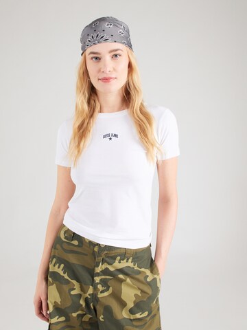 GUESS JEANS Тениска в бяло: отпред