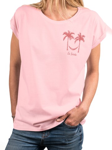 MAKAYA Shirt 'Palmen Hängematte' in Pink