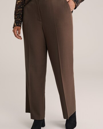 WE Fashion Широкий Штаны в Коричневый: спереди
