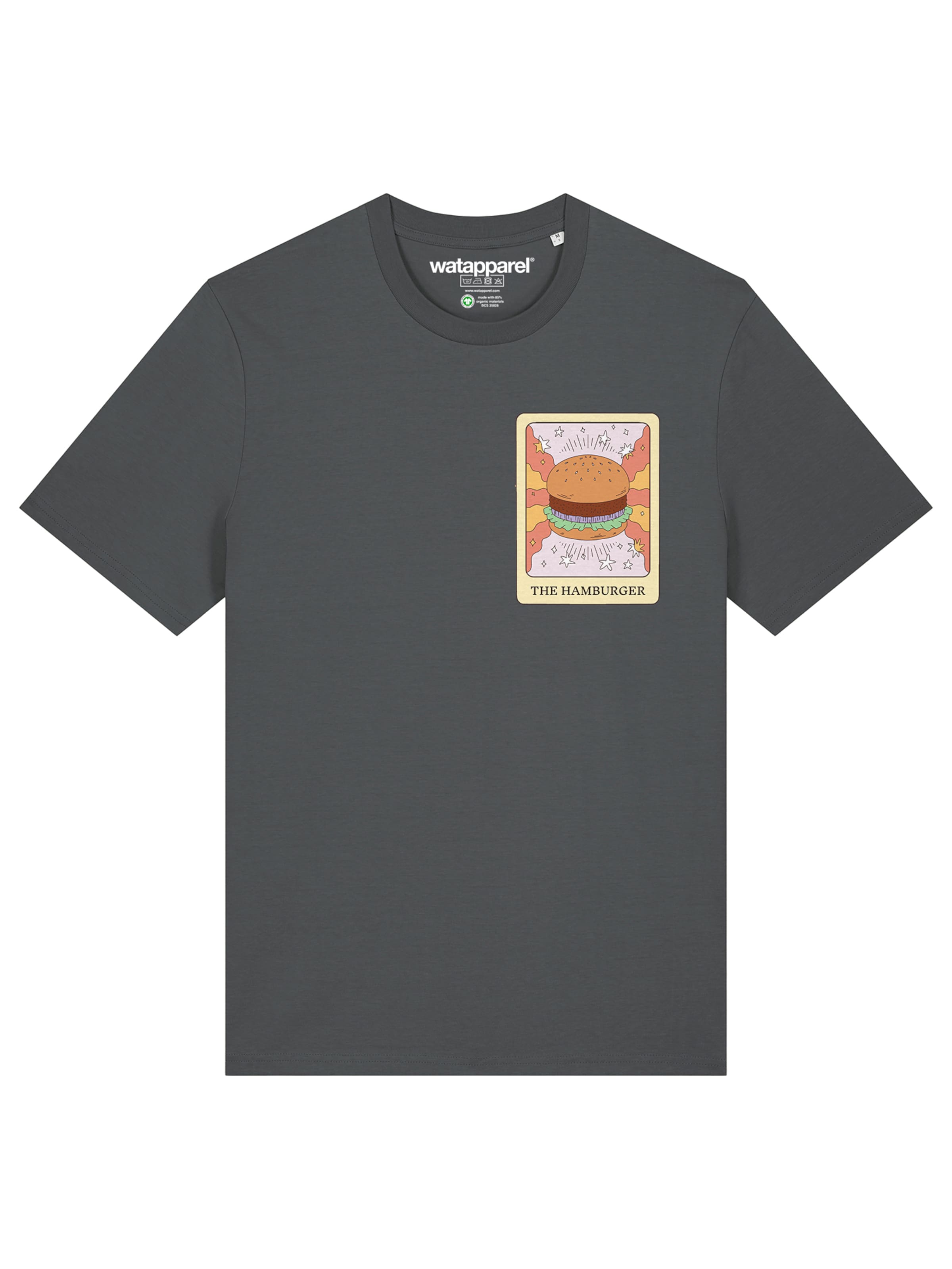 T-Shirt 'Tarot The Hamburger' Watapparel en gris : devant