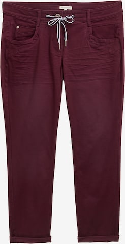 TOM TAILOR Broek in Rood: voorkant