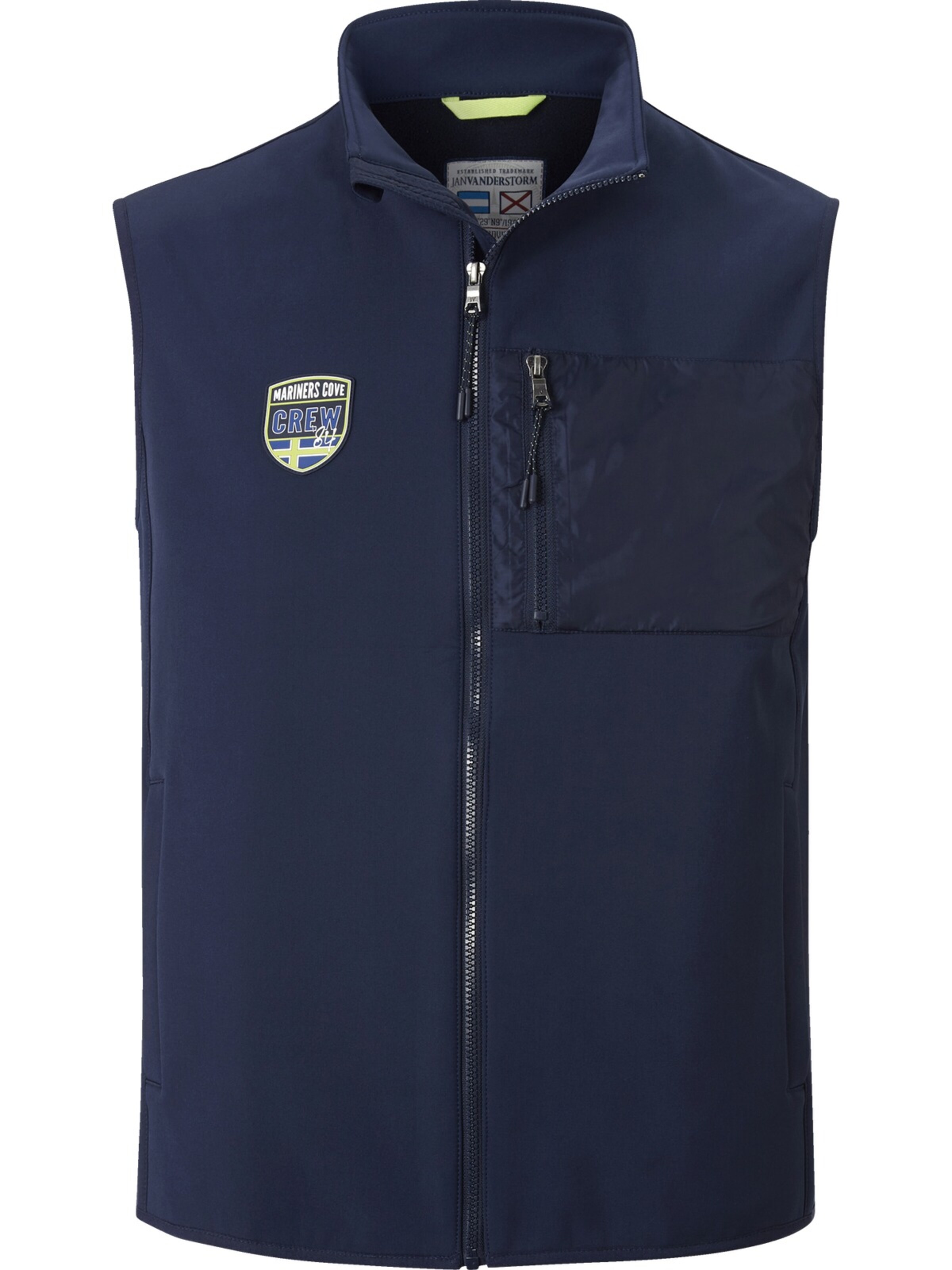 Jan Vanderstorm Softshell Weste ' Demetri ' in Blau: Vorderseite