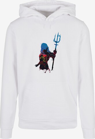 ABSOLUTE CULT Sweatshirt 'Aquaman - Battle Silhouette' in Weiß: predná strana