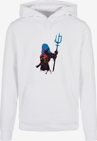 Sweat-shirt 'Aquaman - Battle Silhouette' ABSOLUTE CULT en blanc : devant