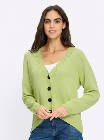 heine Gebreid vest in Groen: voorkant